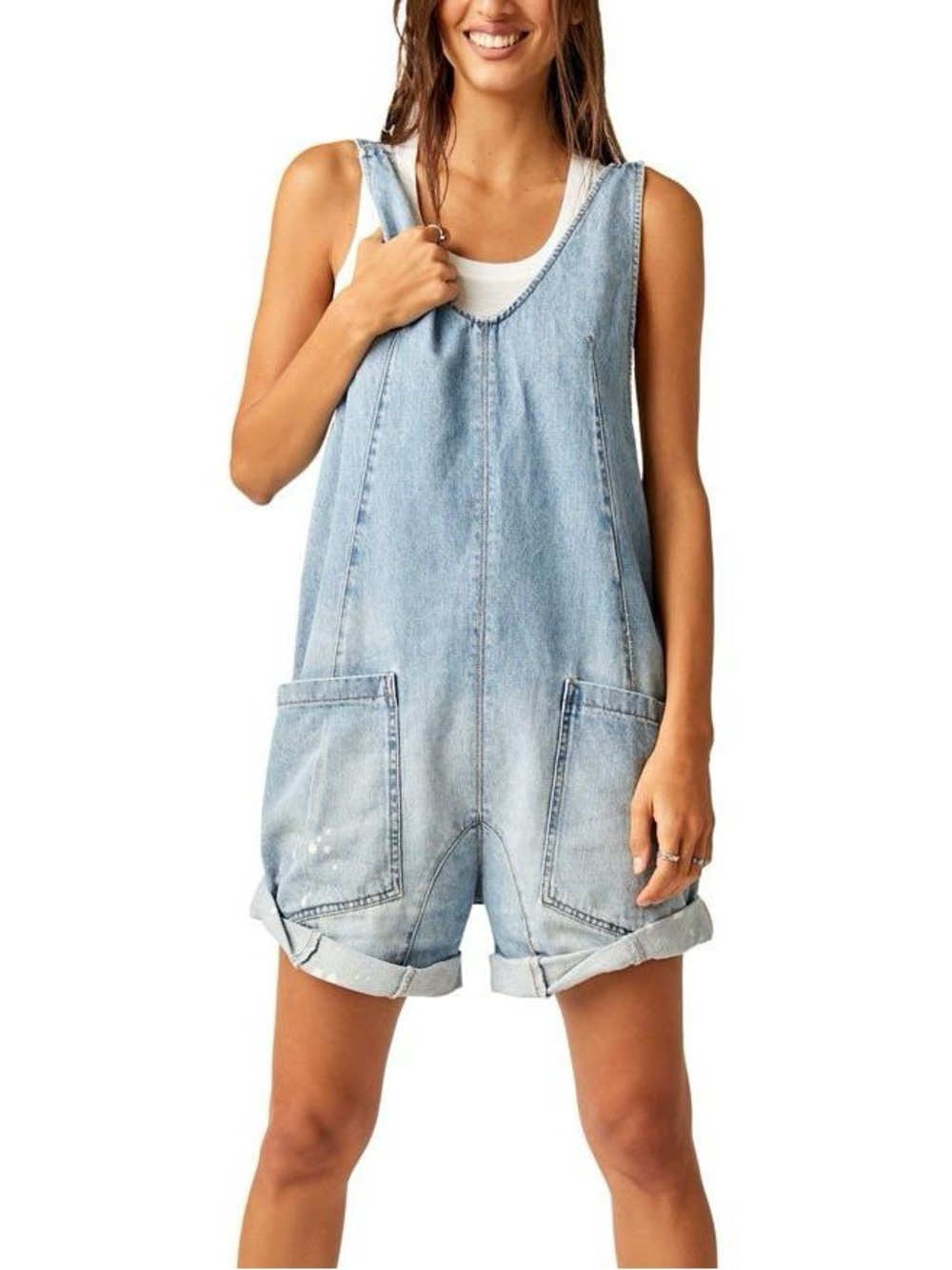 Free People High Roller Shortalls -XL